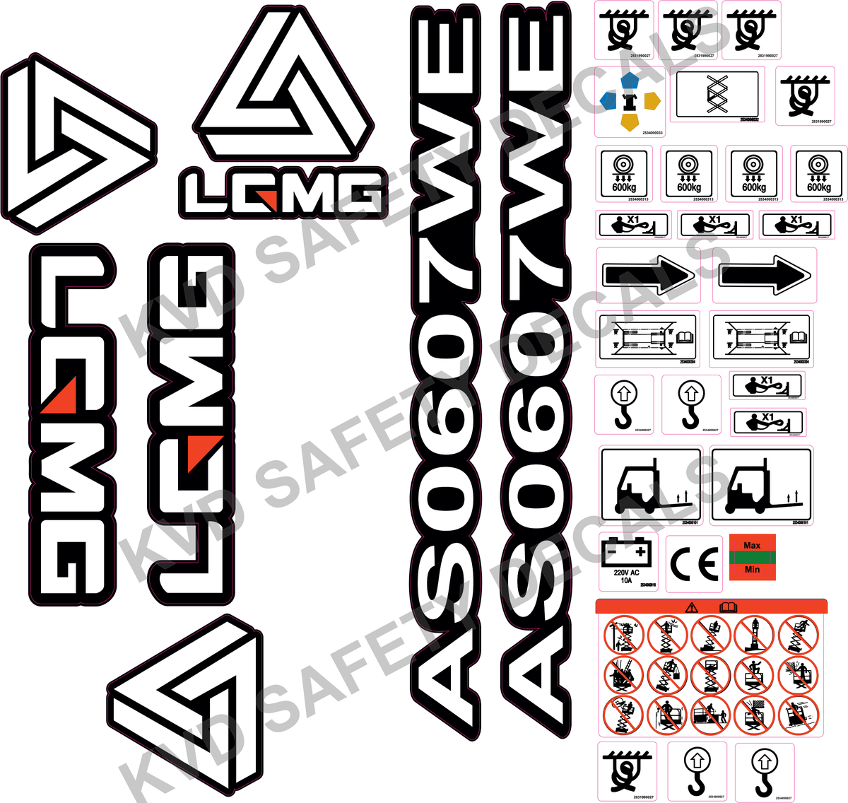 LGMG AS0607WE Complete Safety Decal Kit