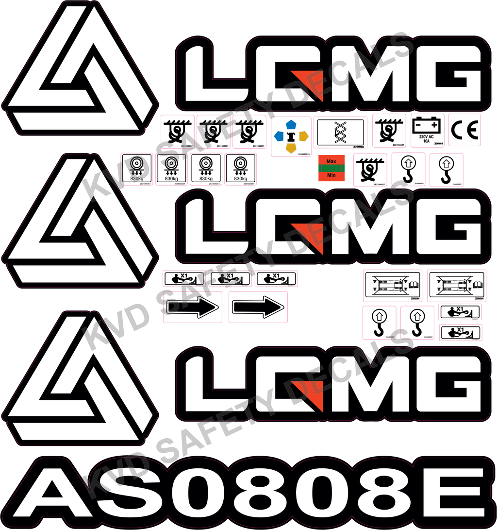 LGMG AS0808E Complete Safety Decal Kit