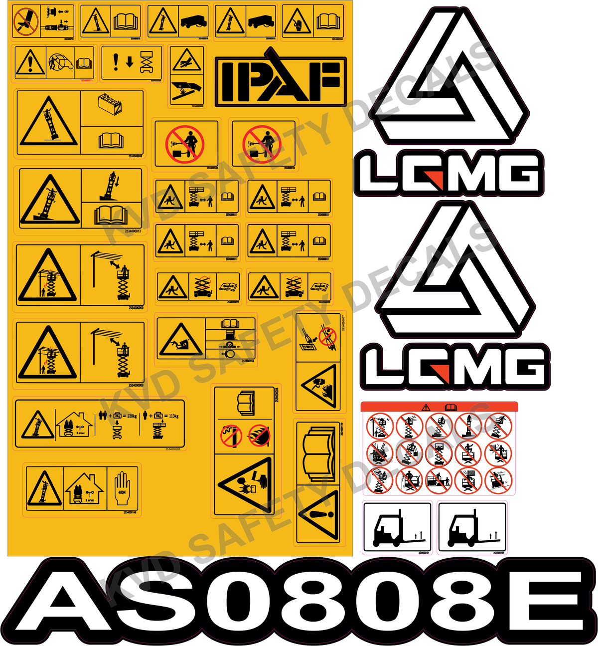 LGMG AS0808E Complete Safety Decal Kit