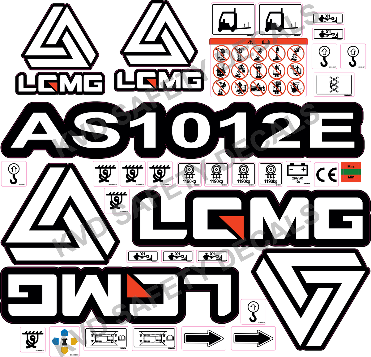 LGMG AS1012E Complete Safety Decal Kit