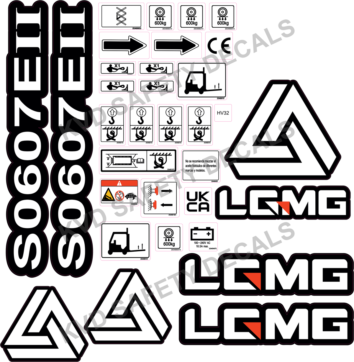 LGMG S0607EII Complete Safety Decal Kit